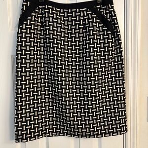 Talbots Black and White 100 percent wool Pencil Skirt
